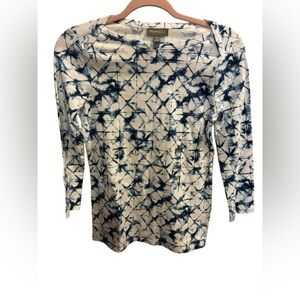 Style & Co Navy Tie-Dye Women's Top
